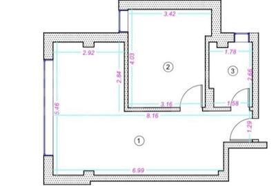 Apartament cu 2 camere semidecomandat în Central - 1