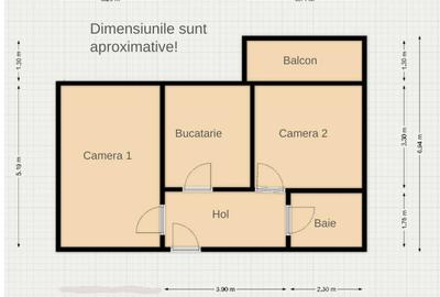 Apartament cu 2 camere decomandat în Central - 1