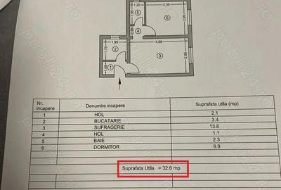 Apartament cu 2 camere nedecomandat în 23 August
