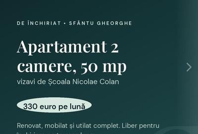Apartament cu 2 camere decomandat, mobilat în Lenin