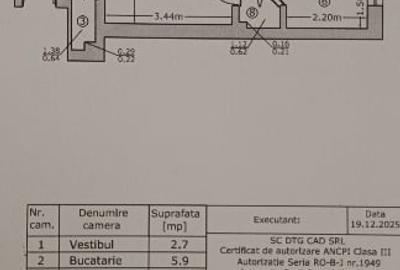 Apartament cu 2 camere semidecomandat, mobilat în Brâncoveanu