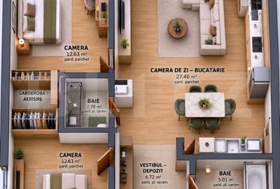Apartament cu 3 camere decomandat în Tudor