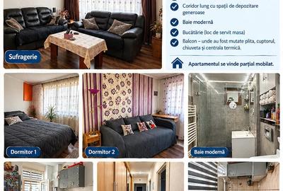Apartament cu 3 camere semidecomandat în Central