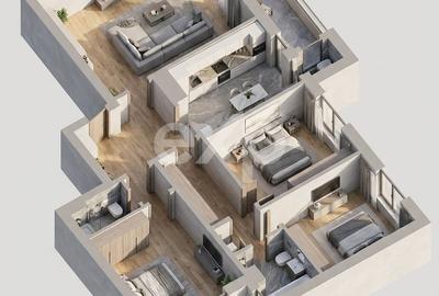 Apartament cu 4 camere decomandat, mobilat în Ultracentral