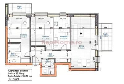 Apartament cu 3 camere în Central