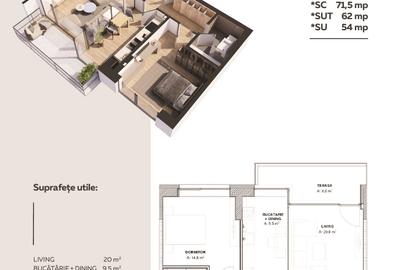 Apartament cu 2 camere decomandat în Aviației - 19