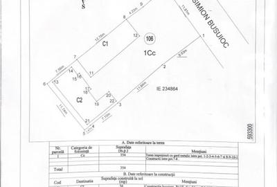 Teren Construcții intravilan de 354 mp, în Colentina