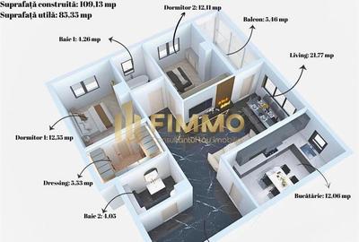 Apartament cu 3 camere decomandat în Central