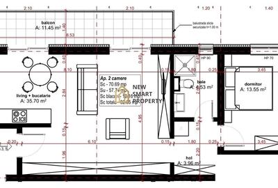 Apartament cu 2 camere în Oncea