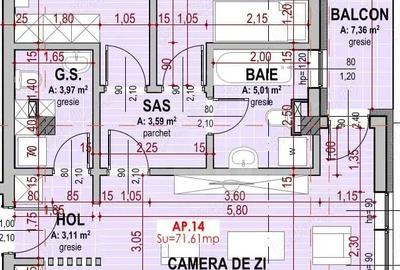 Apartament cu 3 camere semidecomandat în Nord - 3