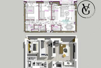 Apartament cu 3 camere decomandat în Inel II