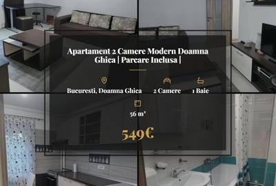 Apartament cu 2 camere decomandat, mobilat în Doamna Ghica
