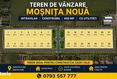 Teren de 600 mp, în Moșnița Nouă