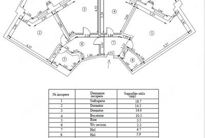 Apartament cu 3 camere decomandat în Central