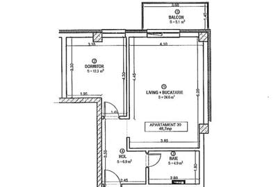 Apartament cu 2 camere decomandat în Central