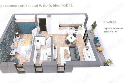Apartament cu 2 camere în Torontalului - 1