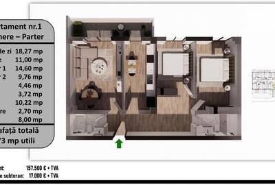 Apartament cu 3 camere decomandat în Tractorul
