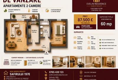 Apartament cu 2 camere decomandat în Central