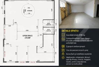 Spațiu comercial, de 278 mp, în Zorilor