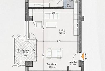 Apartament cu 2 camere decomandat în Exterior Vest - 16