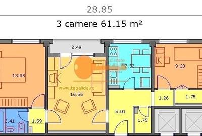 Apartament cu 3 camere semidecomandat în Drumul Taberei - 1