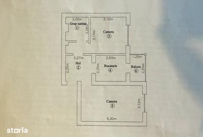 Apartament cu 2 camere decomandat în Est