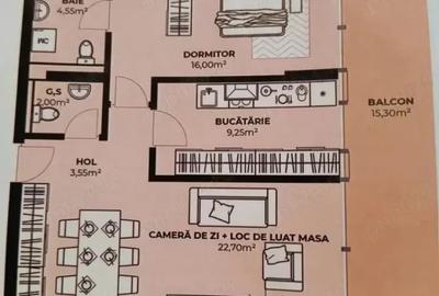 Apartament cu 2 camere decomandat în Central