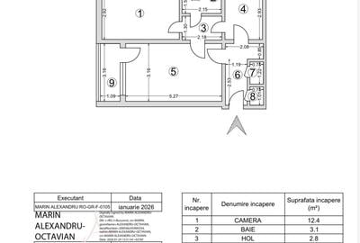 Apartament cu 2 camere semidecomandat în Berceni