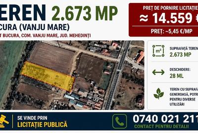 Teren intravilan de 2673 mp, în Bucura