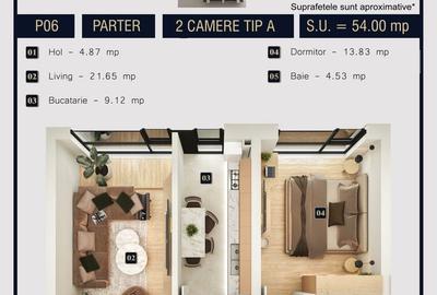 Apartament cu 2 camere în Chiajna - 1