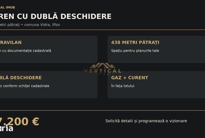 Teren de 438 mp, în Vidra