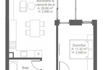 Apartament cu 2 camere în Cetății