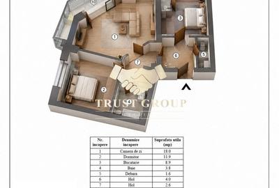 Apartament cu 2 camere decomandat în Victoriei - 1