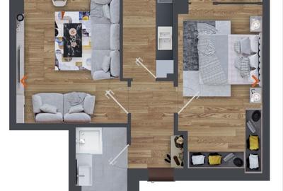 Apartament cu 2 camere nedecomandat în Alexandru cel Bun - 2