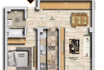 Apartament cu 2 camere decomandat în Păcii