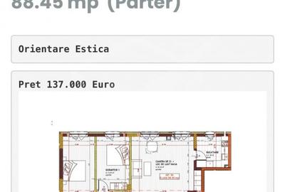 Apartament cu 3 camere semidecomandat în Florești - 1