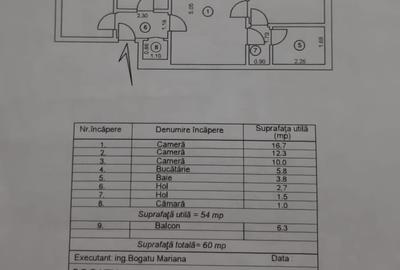 Apartament cu 3 camere semidecomandat, mobilat în Țiglina 2 - 17