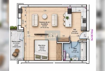 Apartament cu 2 camere semidecomandat în Baciu - 3