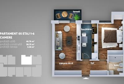 Apartament cu 2 camere decomandat în Apărătorii Patriei - 11