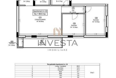 Apartament cu 3 camere semidecomandat în Chinteni