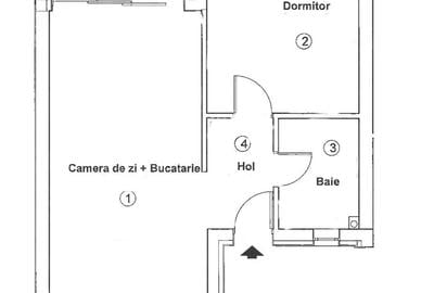 Apartament cu 2 camere decomandat în Central