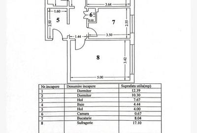 Apartament cu 3 camere decomandat în Central