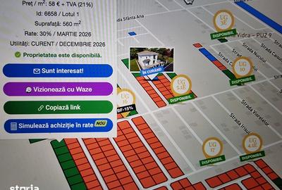 Teren de 560 mp, în Vidra