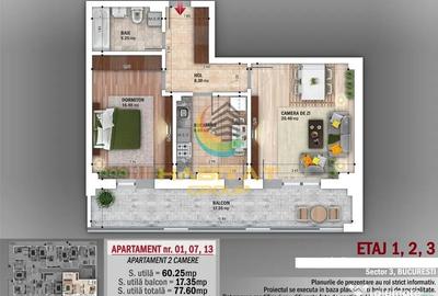 Apartament cu 2 camere decomandat în Titan