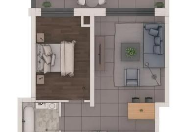 Apartament cu 2 camere decomandat în Florești