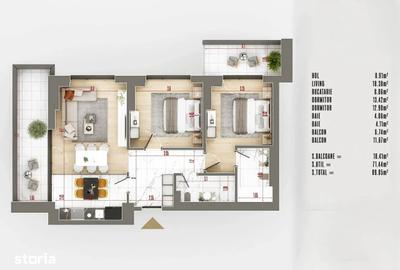 Apartament cu 3 camere în Theodor Pallady - 9