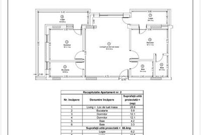 Apartament cu 2 camere decomandat în Florești