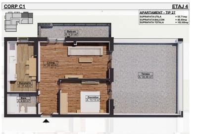 Apartament cu 2 camere decomandat în Dobroești - 13