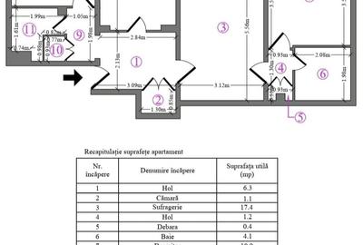 Apartament cu 3 camere semidecomandat în Pantelimon