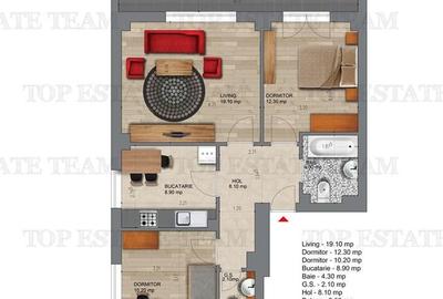 Apartament cu 3 camere decomandat în Central - 1